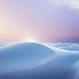 a white sandy landscape with a blue sky