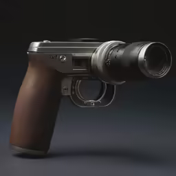 a small gun that has its lens on it