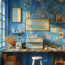a picture of a counter in a home kitchen,the bar has a lot of different types of items