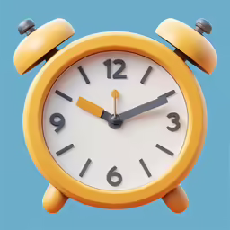 a yellow clock is sitting against a blue sky