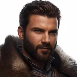 this is a real life guy in leather with a beard