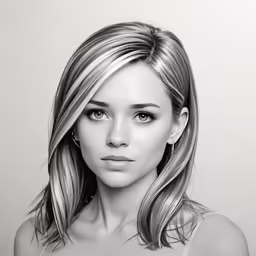 a pencil drawing of a girl wearing a bra