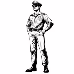 a man in military clothing looking up at the sky
