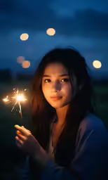 a woman holding a lighter in her hand