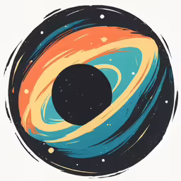 a painting of a black hole with planets