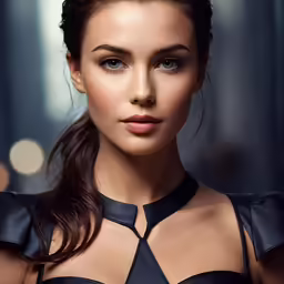 an image of a beautiful woman in black dress