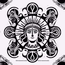 an intricate portrait with stylized elements and a stylized head