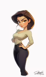 a drawing of an avatar female character in black and white