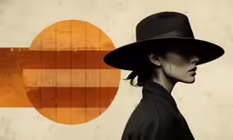 the woman in the hat has her head up and looks at something