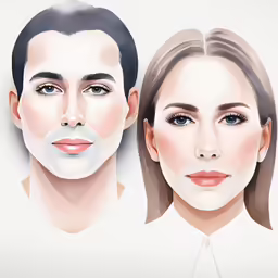 two faces are shown next to each other