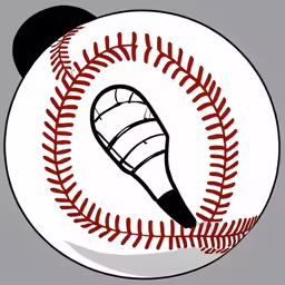 baseball with bat inside of it and ball inside