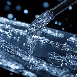 diamond being inspected with wire on surface