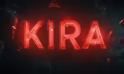 the neon sign is for kirra, a movie series