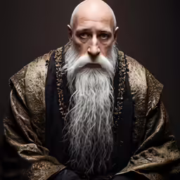 an old - fashioned monk poses for a portrait