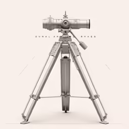 a telescope on top of an all metal tripod