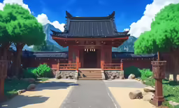 a very tall building sitting in front of a forest