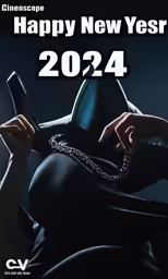 someone dressed in a black hat holding onto a cell phone