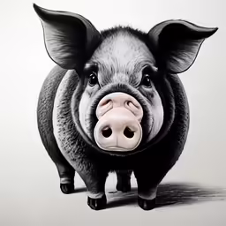 the pig is looking directly into the camera