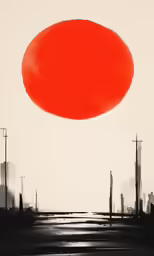 the red circle is over the city skyline