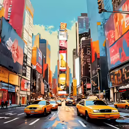 a painting of the intersection of 42nd street and 42nd street