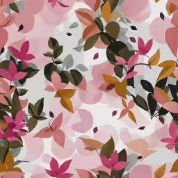 the wallpaper features colorful pinks and green leaves