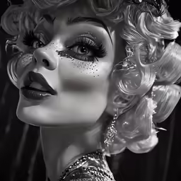 woman with black make up and makeup posing