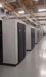 servers in a server rack with no doors