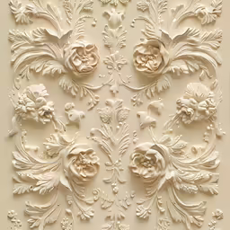 an artistic, intricate emboshing design on the wall