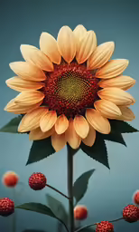 an image of a yellow sunflower on a blue background