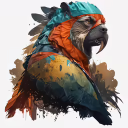 a painting of an animal wearing a costume