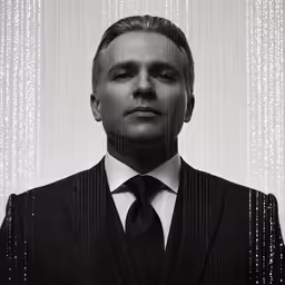man wearing a suit and tie posing for a picture