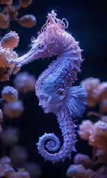 a sea horse is floating in a sea