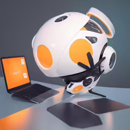 a helmet sitting on top of an open laptop computer