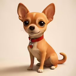 a small chihuahua with big eyes is sitting