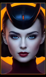 a lady with weird looking facial makeup posing