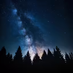 the milky and some trees in front of it