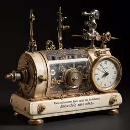 an antique clock with a mechanical movement