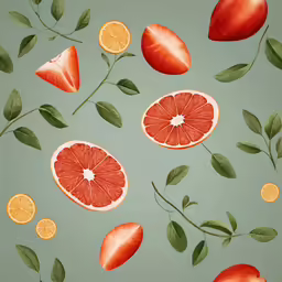 different fruits are arranged on the ground
