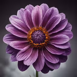 an image of a purple flower blooming from the middle,the flower is growing and it seems to be very close