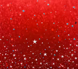 a bright red background with stars and snow,a red background with stars in it and blue glitter