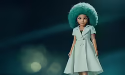 a barbie doll with a blue wig