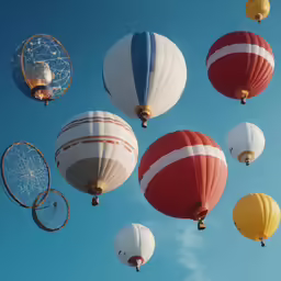lots of different kinds of hot air balloons being flown