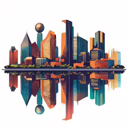 a stylized image of the city of seattle