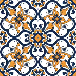 a tile that has different designs on it