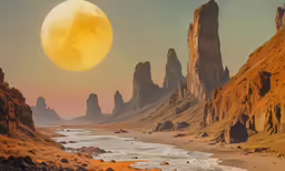 an artistic painting of the desert