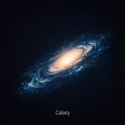 a very bright and swirling galaxy with the word catalog written below