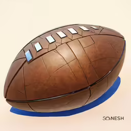 this is an image of a football with some squares on it