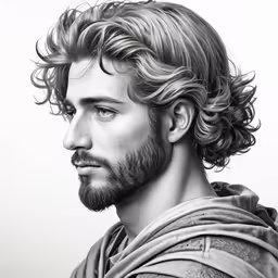 the black and white photograph of a man with a beard
