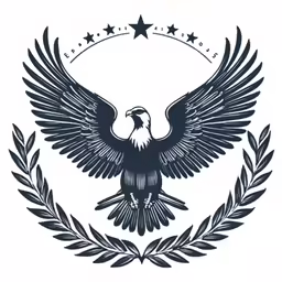 an eagle and stars emblem on a white background