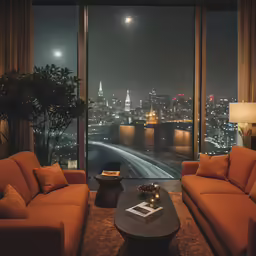 a living room that has a couch, chair and a table in it